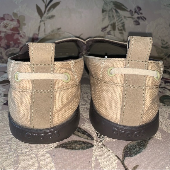Men’s 9 CROCS WALU Khaki / Espresso Comfort Walking Shoes Loafers 11270 EXC LN - Picture 15 of 15